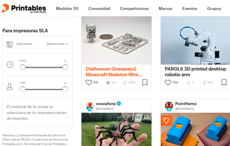 Sitios web y plataformas para descargar modelos 3D gratuitos y de pago.