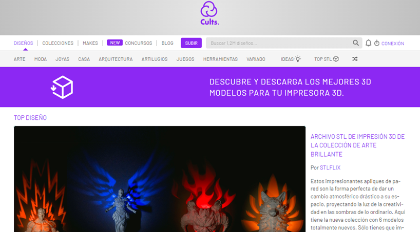 Sitios web y plataformas para descargar modelos 3D gratuitos y de pago.