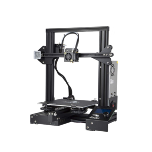 Impresora 3D Creality Ender 3, un modelo popular para principiantes y entusiastas, mostrando su estructura compacta.