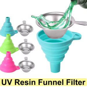 Kit de embudo con filtro para resina UV – Taza de acero inoxidable + palas de limpieza para impresora 3D