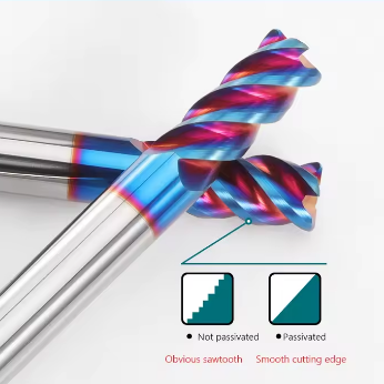 Fresa CNC 3.175mm recubrimiento nano azul titanio – Para grabado y corte en 3018 / 1610 / TTC450